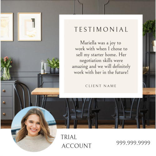 Modern Testimonial Facebook Post Template from Agent Crate